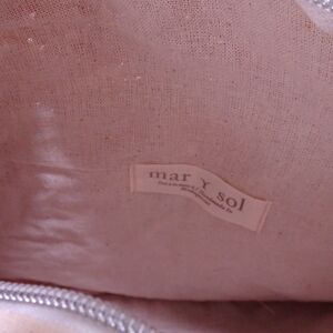 Mar Y Sol Women's Woven Raffia Orange Pop Pom Charm Clutch Bag NWT 158